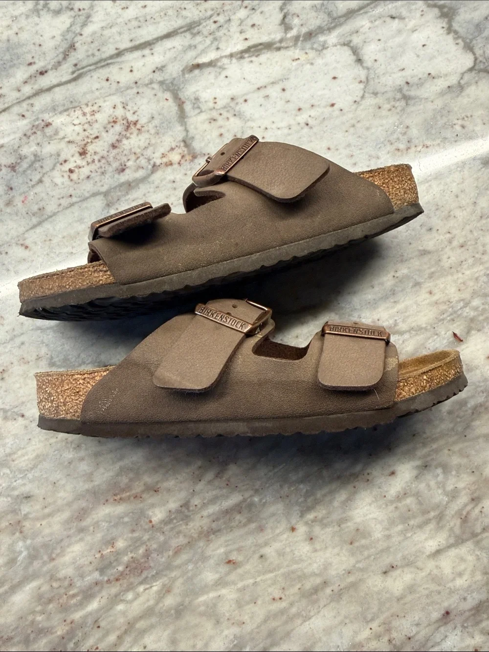 Birkenstock Brown Two-Strap Buckle Sandals